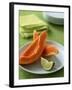 Two Papaya Wedges on a Plate-Michael Paul-Framed Photographic Print