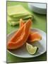 Two Papaya Wedges on a Plate-Michael Paul-Mounted Photographic Print