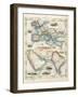 Two-Part Map Showing Overland Routes to India-J. Rapkin-Framed Art Print