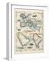 Two-Part Map Showing Overland Routes to India-J. Rapkin-Framed Art Print