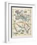 Two-Part Map Showing Overland Routes to India-J. Rapkin-Framed Art Print