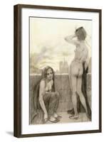 Two Partially-Clad Women by a Wall in a City, 1897-Armand Rassenfosse-Framed Giclee Print