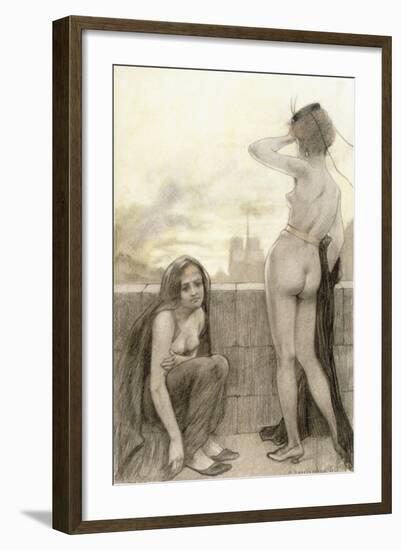 Two Partially-Clad Women by a Wall in a City, 1897-Armand Rassenfosse-Framed Giclee Print