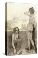 Two Partially-Clad Women by a Wall in a City, 1897-Armand Rassenfosse-Stretched Canvas