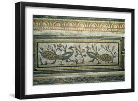 Two Peacocks, Decorative Border Detail from a Mosaic Pavement-null-Framed Giclee Print