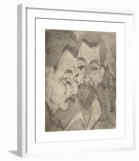 Two Peasant Heads-Ernst Ludwig Kirchner-Framed Premium Giclee Print