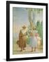 Two Peasant Women and a Child Seen from Behind, from the 'Foresteria' (Guesthouse) 1757-Giandomenico Tiepolo-Framed Giclee Print