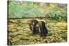 Two Peasant Women Digging In Field with Snow-Vincent van Gogh-Stretched Canvas