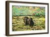 Two Peasant Women Digging In Field with Snow-Vincent van Gogh-Framed Art Print