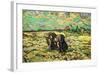 Two Peasant Women Digging In Field with Snow-Vincent van Gogh-Framed Art Print