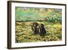 Two Peasant Women Digging In Field with Snow-Vincent van Gogh-Framed Art Print