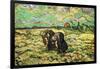 Two Peasant Women Digging In Field with Snow-Vincent van Gogh-Framed Art Print