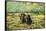 Two Peasant Women Digging In Field with Snow-Vincent van Gogh-Framed Stretched Canvas