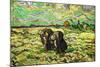 Two Peasant Women Digging In Field with Snow-Vincent van Gogh-Mounted Art Print