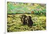 Two Peasant Women Digging In Field with Snow-Vincent van Gogh-Framed Art Print