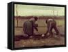 Two Peasants Planting Potatoes, 1885-Vincent van Gogh-Framed Stretched Canvas