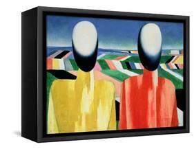 Two Peasants-Kasimir Malevich-Framed Stretched Canvas