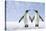 Two Penguins Holding Hands-null-Stretched Canvas