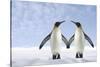 Two Penguins Holding Hands-null-Stretched Canvas