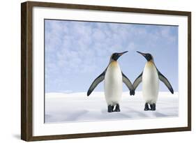 Two Penguins Holding Hands-null-Framed Photographic Print