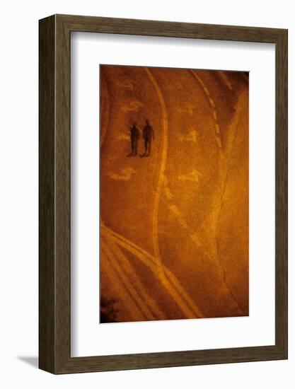 Two People and Avenue by Andre Burian-André Burian-Framed Photographic Print