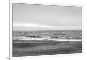 Two people and dog on beach at Point Reyes National Seashore, California, USA-Panoramic Images-Framed Photographic Print