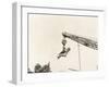 Two People Dangling from Crane-null-Framed Photo