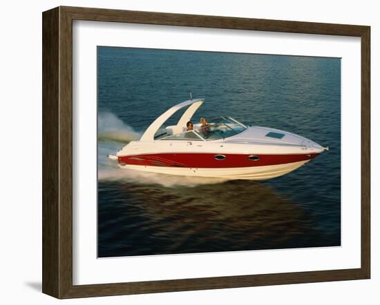 Two People in a Motorboat-null-Framed Photographic Print