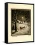 Two People in Horsedrawn Sleigh on Snowy Landscape-null-Framed Stretched Canvas