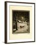 Two People in Horsedrawn Sleigh on Snowy Landscape-null-Framed Art Print