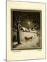 Two People in Horsedrawn Sleigh on Snowy Landscape-null-Mounted Art Print
