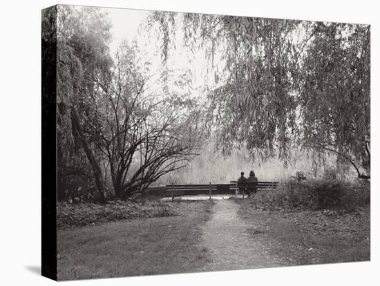 Two People on a Park Bench-Sharon Wish-Stretched Canvas