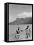 Two People on the Beach in Paradise Island, Tahiti-Carl Mydans-Framed Stretched Canvas