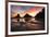 Two people silhouetted at sunset with Seastack and headland at sunset, from Devil's Elbow State Par-Adam Jones-Framed Photographic Print