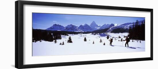 Two People Skiing, Mt Assiniboine, Mt Assiniboine Provincial Park, British Columbia, Canada-null-Framed Photographic Print