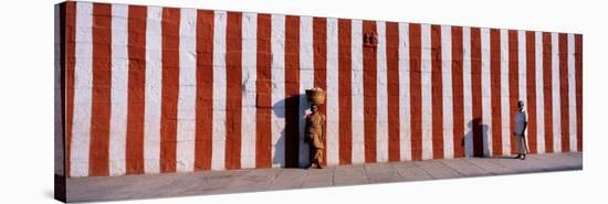 Two People Standing Outside a Temple, Tamil Nadu, India-null-Stretched Canvas