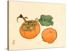 Two Persimmons-Bairei Kono-Stretched Canvas