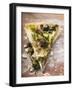 Two Pieces of Pizza with Mince, Olives, Spinach and Cheese-null-Framed Photographic Print