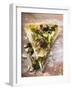 Two Pieces of Pizza with Mince, Olives, Spinach and Cheese-null-Framed Photographic Print
