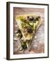 Two Pieces of Pizza with Mince, Olives, Spinach and Cheese-null-Framed Photographic Print