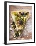 Two Pieces of Pizza with Mince, Olives, Spinach and Cheese-null-Framed Photographic Print