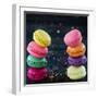 Two Piles Of Colorful Macaroons-Anna-Mari West-Framed Art Print