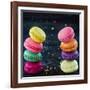 Two Piles Of Colorful Macaroons-Anna-Mari West-Framed Art Print