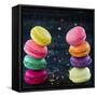 Two Piles Of Colorful Macaroons-Anna-Mari West-Framed Stretched Canvas