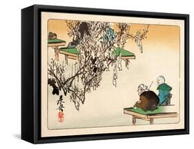 Two Pilgrims Gazing at a Tree Festooned with Prayers-Zeshin Shibata-Framed Stretched Canvas