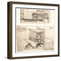 Two plans for canals in a town, c1472-c1519 (1883)-Leonardo Da Vinci-Framed Giclee Print