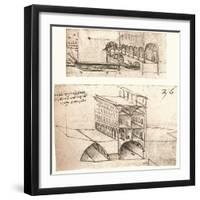 Two plans for canals in a town, c1472-c1519 (1883)-Leonardo Da Vinci-Framed Giclee Print