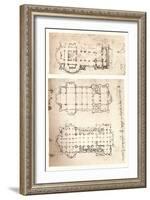 Two plans of churches, c1472-c1519 (1883)-Leonardo Da Vinci-Framed Giclee Print