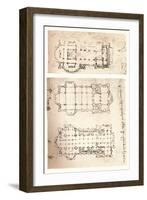 Two plans of churches, c1472-c1519 (1883)-Leonardo Da Vinci-Framed Giclee Print