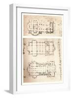 Two plans of churches, c1472-c1519 (1883)-Leonardo Da Vinci-Framed Giclee Print